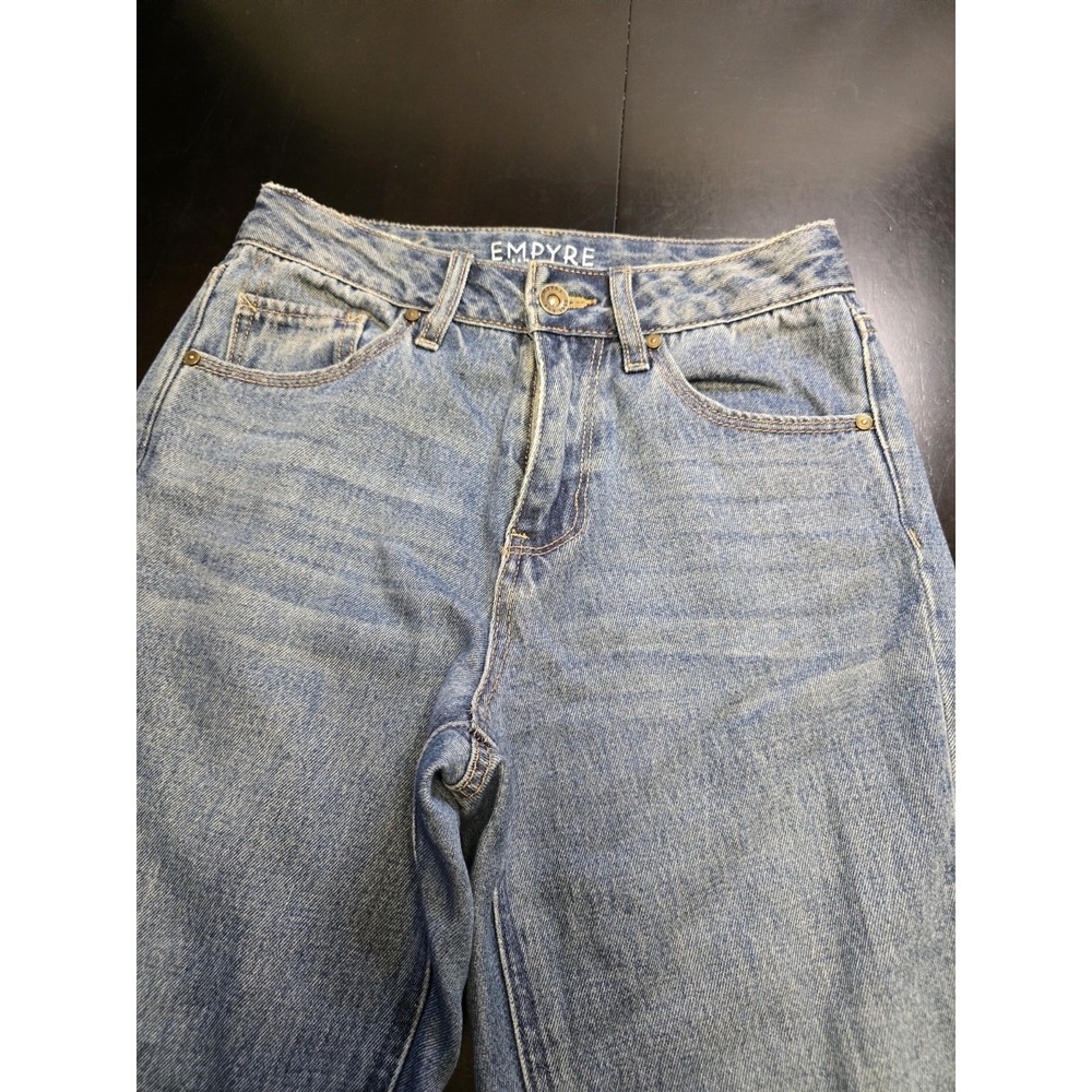 Empyre Eileen Mom Jeans High Rise Light Wash Denim Womens Size 0 26 Inseam
